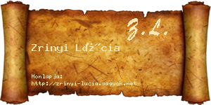 Zrinyi Lúcia névjegykártya